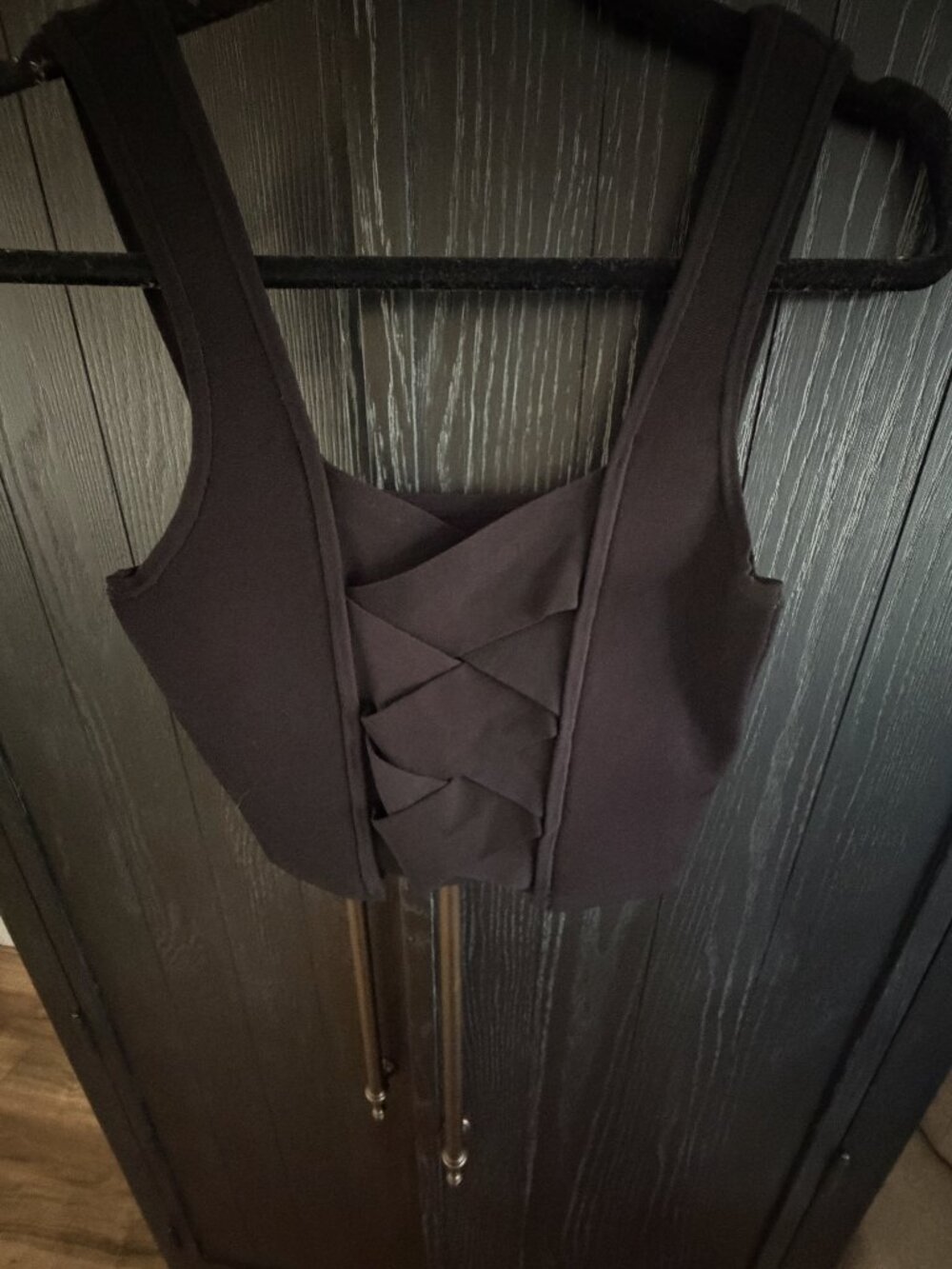 Express Black Crisscross Body Contour Top